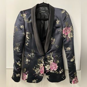Zara black with print blazer XS